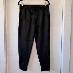 Black Women's Jogger Pants with side zipper